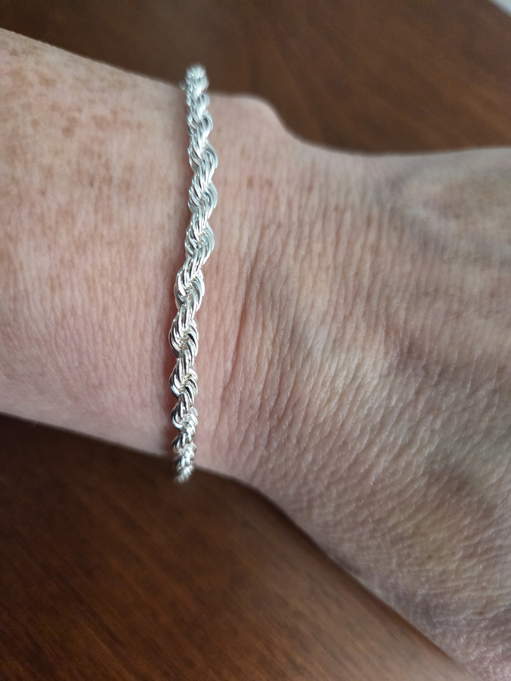 Silver Plated Twisted Rope Bracelet - Women's Accessory